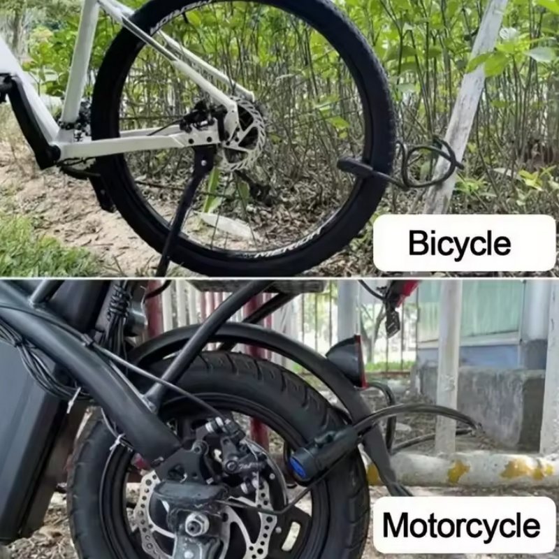 Serrure de chaîne de moto robuste, antivol en métal avec 2 clés pour une sécurité maximale et un renfort du vélo