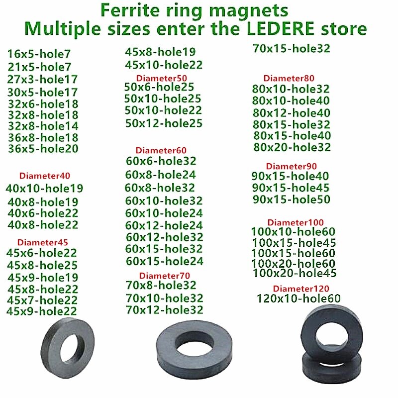 1-10pcs/lot Ring Ferrite Magnet 45*8 mm Hole 22mm Permanent magnet 45mm x 8mm Black Round Speaker ceramic magnet 45X8 45-22*8