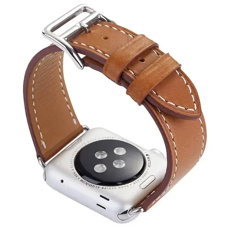 Læderurrem til apple watch-rem serie 9 8 7 6 se 5 4 3 2 1 til iwatch 38mm 42mm håndledsrem til iwatch-rem 44 40 41 45 49mm