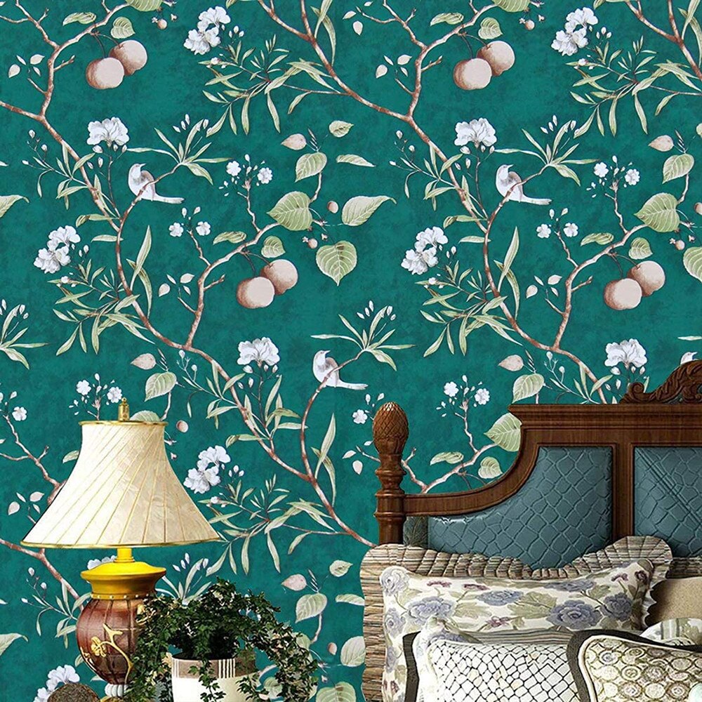 Luckyyj Schil En Stok Groen Behang Bloem & Vogel Zelfklevende Decor Contact Papier Waterdicht Verwijderbare Stickers Vinyl Film