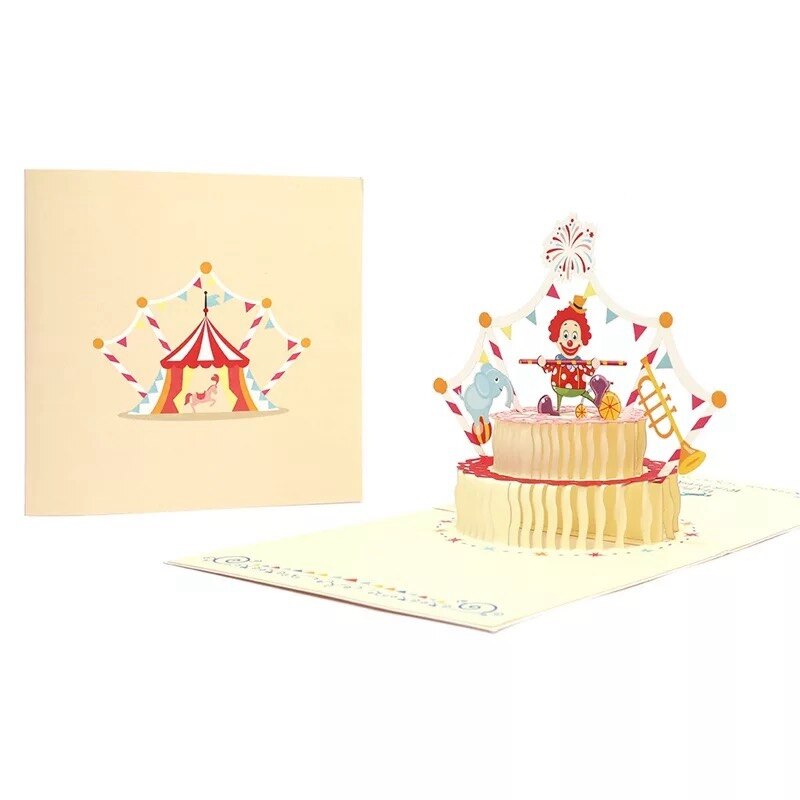 3D Pop UP Cards Birthday Card for Girl Kids Wife Husband Birthday Cake Greeting Card Postcards Card with Envelope Stickers