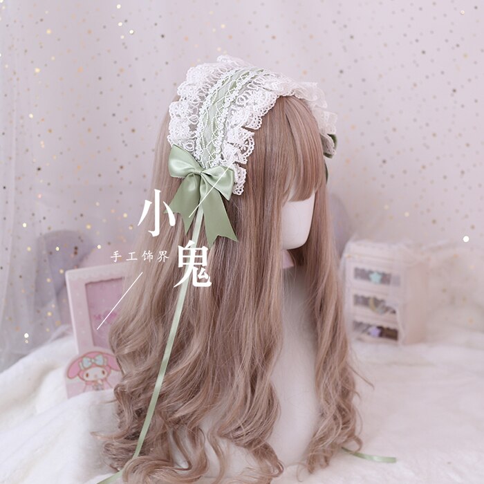Lolita hoofdband bloem trouwen liefde god angel handvat LO moeder wilde kant kc haarband boog Lolita hoofd sieraden: If grass