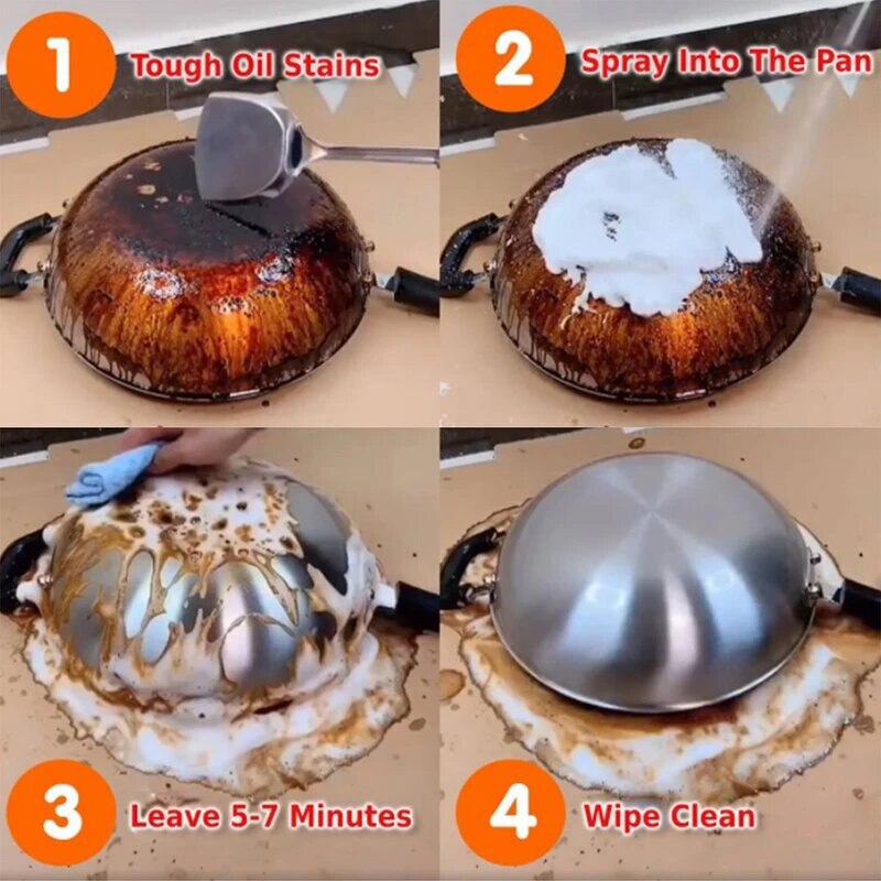 Kitchen Grease Cleaner 30/100ml Stainless Steel Cleaner &amp; Polish For Grills Ovens &amp; Appliances B99