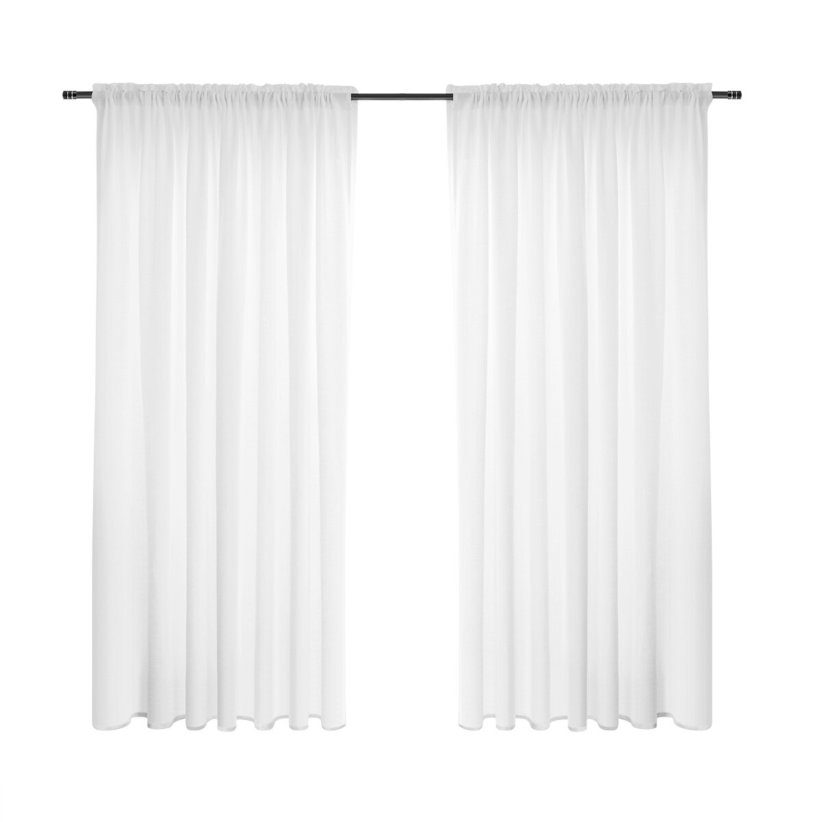 White Semi Sheer Curtains For Living Room Rod Pocket Window Drapes Bedroom Privacy Window Screening Tulle Curtains Decoration