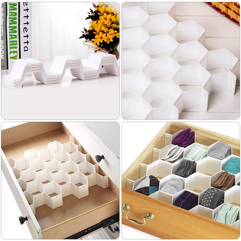 Einstellbare Schublade Waben Schindel Partition Divider Box Separator DIY Grid Lagerung Organizer Zell Sortierung Höschen Socken