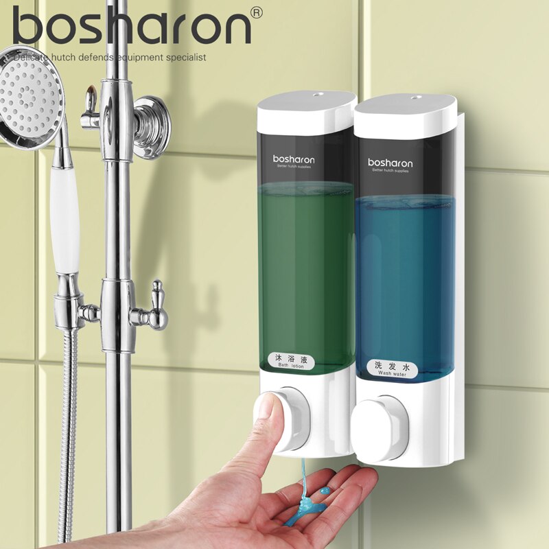 Dispensador de jabón líquido de montaje en la pared, botellas de detergente de plástico, dispensadores de Gel de ducha y champú para Hotel, accesorios de baño y cocina para el hogar