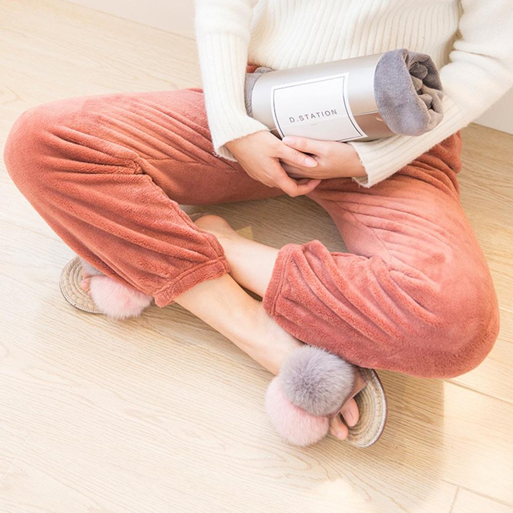Nova mulher inverno macio plush lounge flanela pijama pijama pijama invierno mujer pantalones de pijamas mujer invierno j26