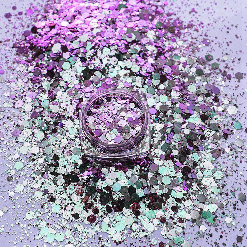 Chameleon Aurora Hexagon Glitter Bling Bling Filling for Resin Craft Festive Jewelry Tools UV Resin Iridescent 20ml: 02