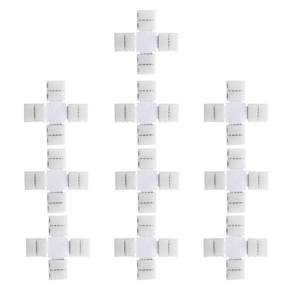 10pcs 4Pin L T + Shape LED Strip Connector 8mm 10mm Solderless Corner Connector For Non waterproof 2835 5050 RGB LED Strip
