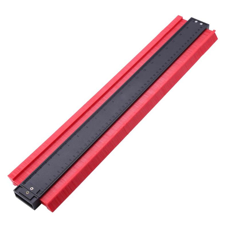 12/14/25cm plast kontur profil måler måler duplikat merking måle måleverktøy laminat tre fliser radian linjal verktøy: 20 tommer rød