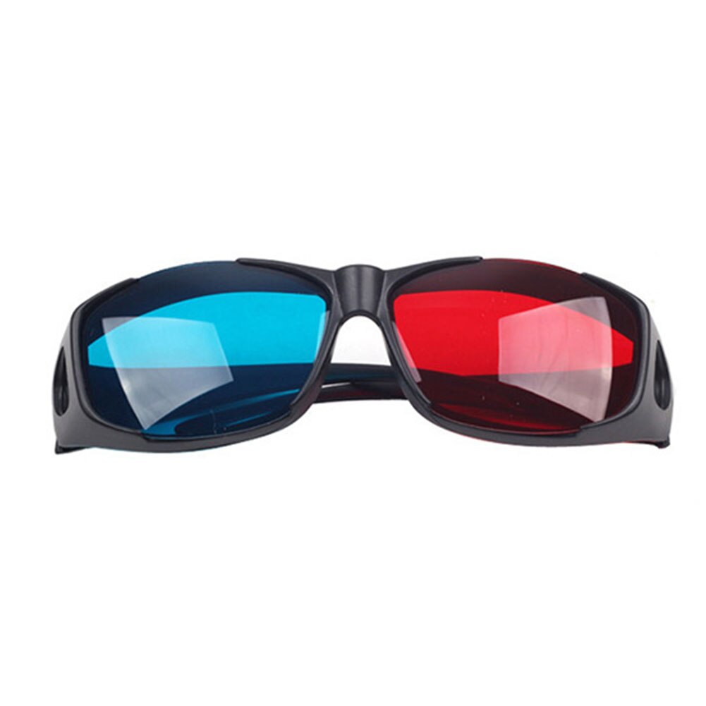 2pcs Game Universal DVD Vision Ultra Clear Virtual 3D Glasses Black Frame Movie TV Dimensional Anaglyph Cinema Red Blue