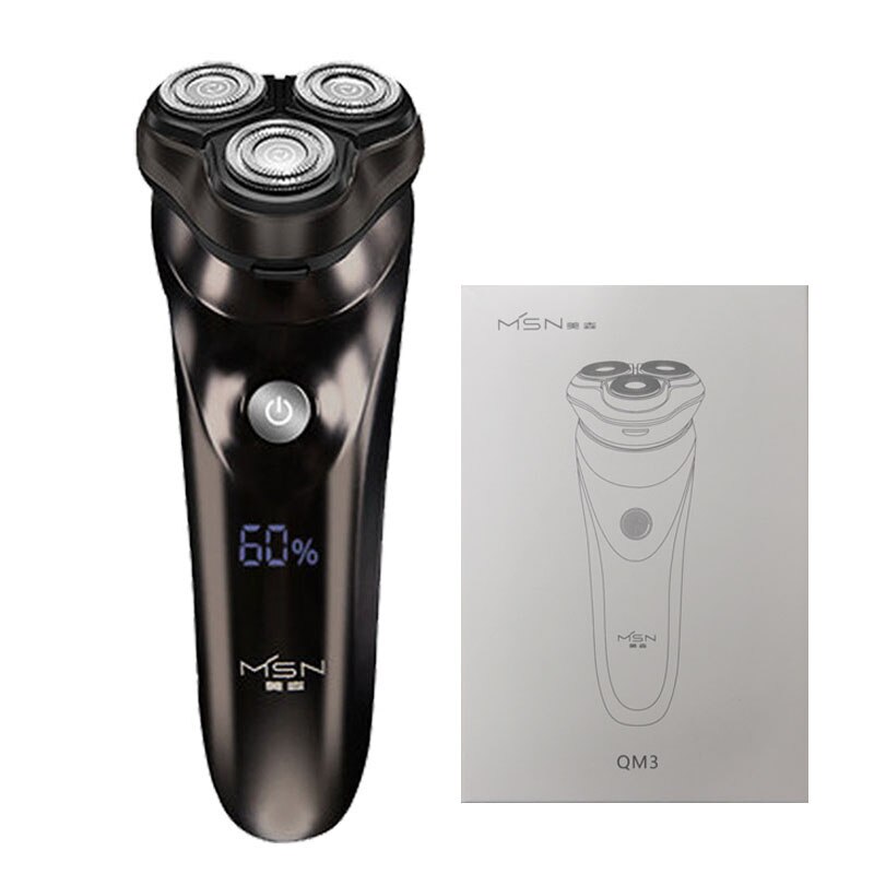 Xiaomi elektrisch scheerapparaat voor mannen, elektrisch scheerapparaat, waterdicht, droog, nat, baardtrimmer, lcd-scherm, scheerapparaat, oplaadbaar, usb, afwasbaar: Zwarte doos