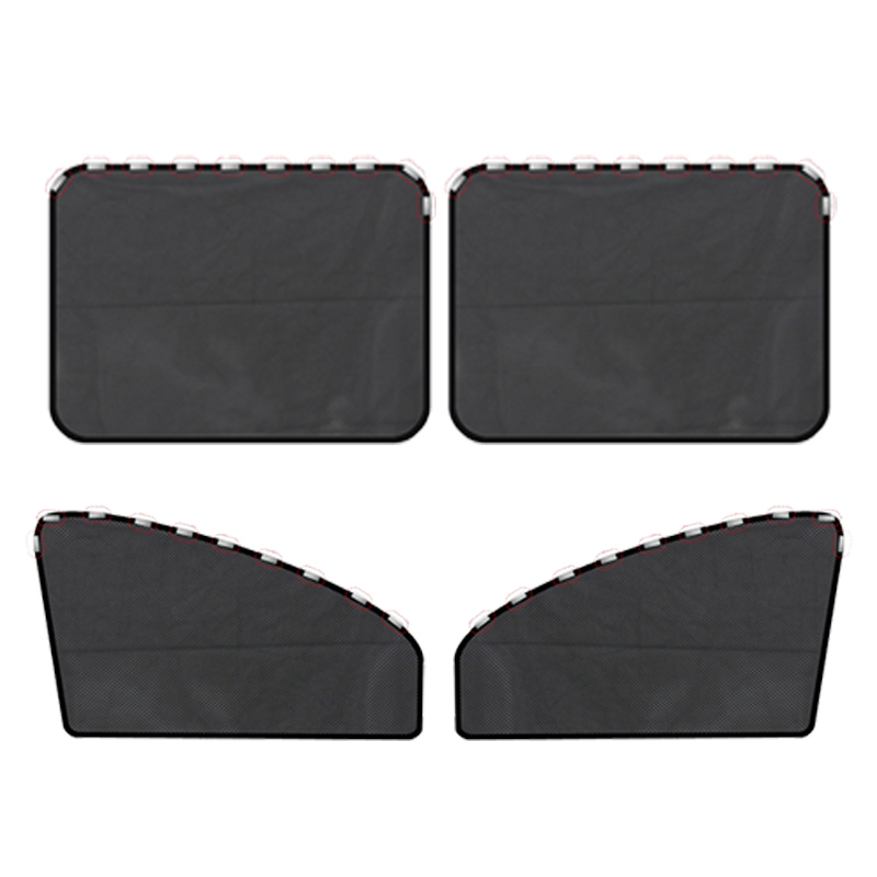 1 ~ 4PCS Magnetische Auto Sonnenschutz Vorhänge Sommer Schutz Seite Fenster Shades Faltbare Auto Sonnenschutz Vorne Hinten Auto zubehör: Gold