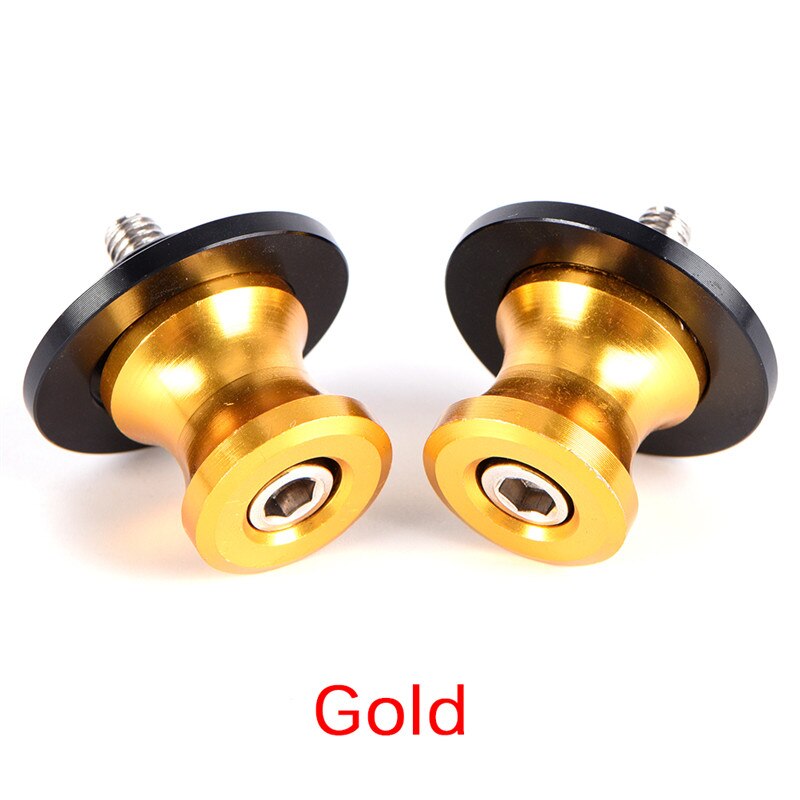 2pcs/lot Universal Motorcycle Accessories Parts Swingarm Spool Sliders 6mm Swing Arm Spools Sliders: Gold