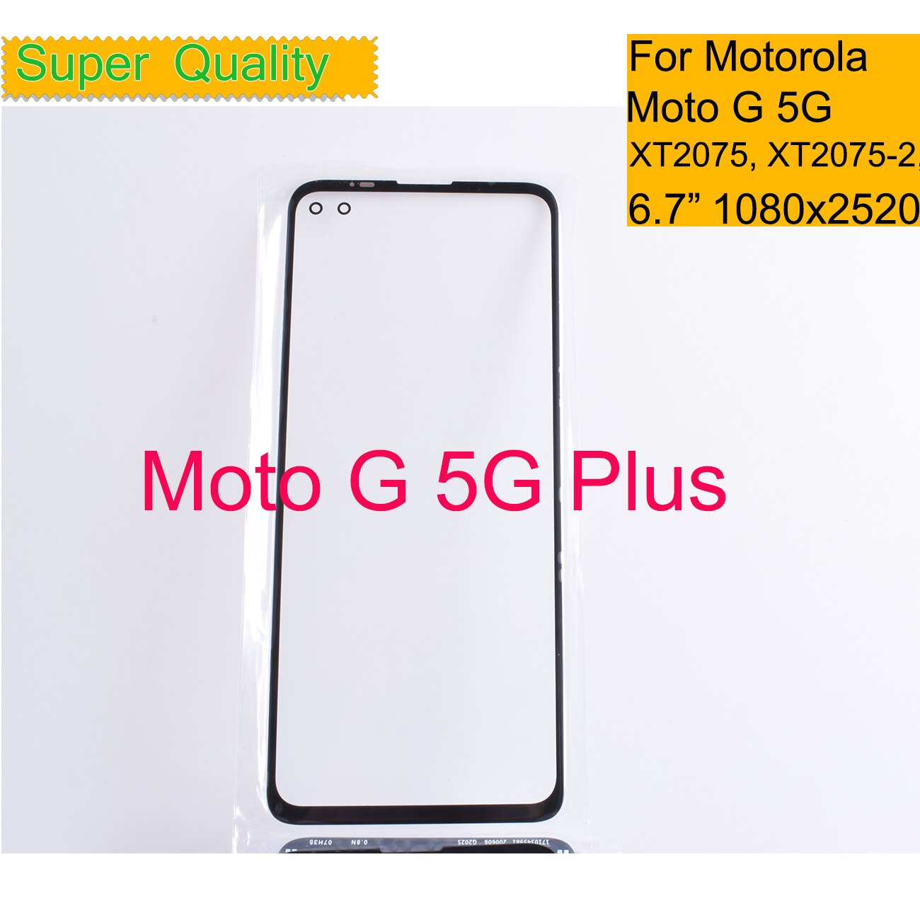 Panel de cristal exterior frontal para Moto, cristal LCD de repuesto para Motorola Moto G 5G Plus XT2075