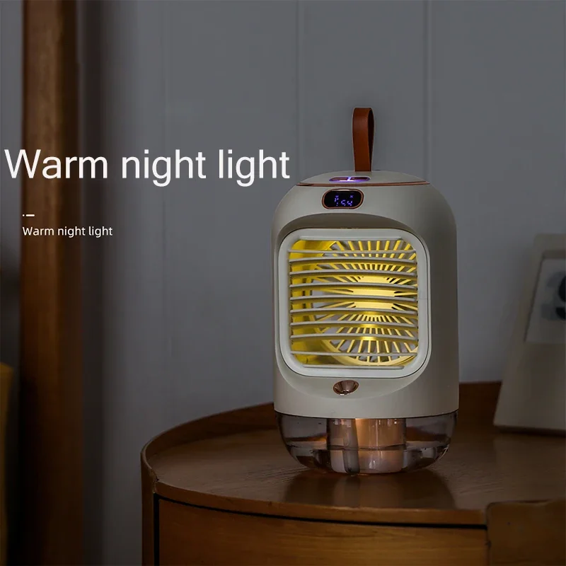 Climatiseur portable 3600mAh, ventilateur électrique de table aste, vaporisateur rotatif, humidification, refroidissement