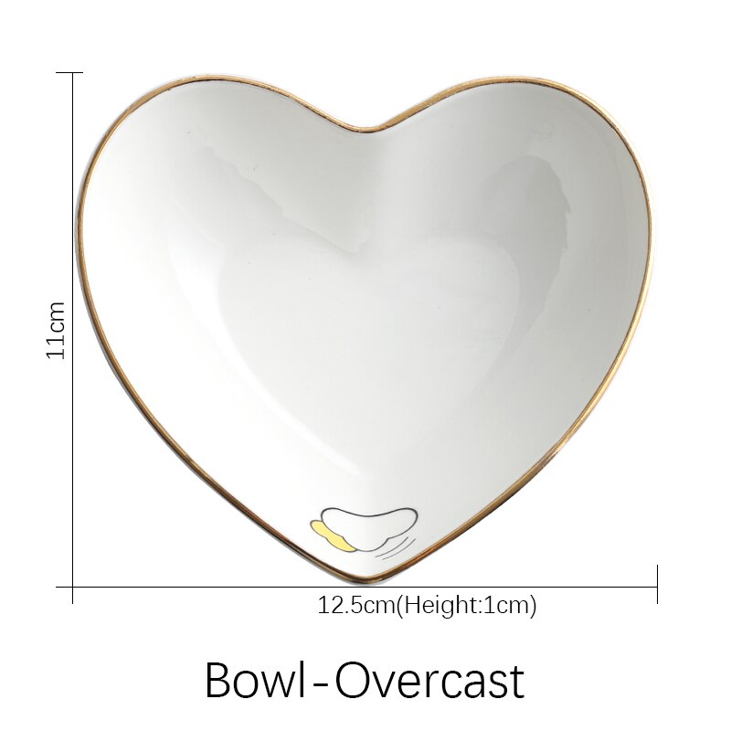 Ceramic Dinner Plates and Dishes White Porcelain Party Tableware Plate Sets Porcelain Breakfast Plates Bowl: Blow-Overcast