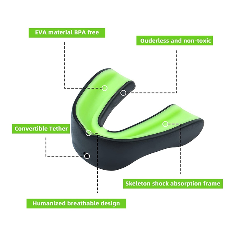 -4Pcs Sport Mond Guard, Zachte Mond Guard Met Riem, Gebitsbeschermer Voor Voetbal, Lacrosse,Hockey, basketbal, Mma
