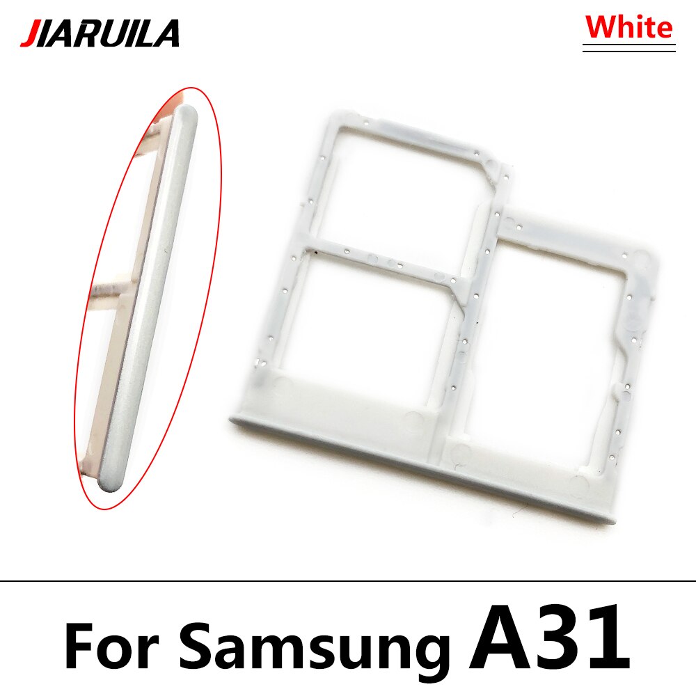 Dual-Card Sim Tray Holder For Samsung Galaxy A12 A31 A51 A71 A125F SIM Card Tray Slot Holder Adapter Socket Repair Parts: A31 white