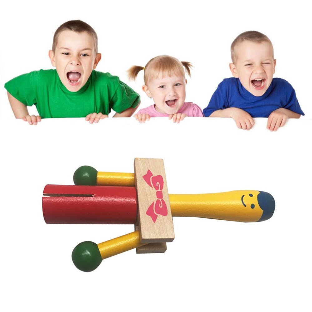 TSAI Kraai Sirene Hout Muziekinstrumenten Handheld Raken Baby Speelgoed Clown Speelgoed Kind Kids Educatief Klepels Speelgoed