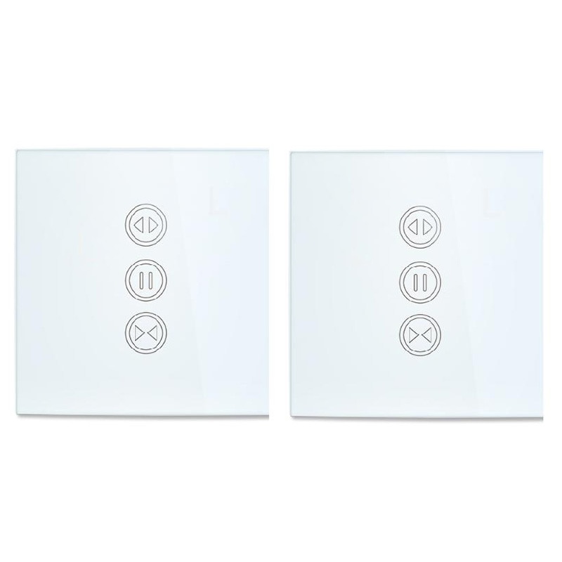 2Pcs Curtain Switch Wifi Smart Curtain Switch 2Nd Generation European Regulation Curtain Switch Blind Switch: Default Title