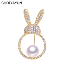 SHDIYAYUN Perle Brosche Für Frauen Cartoon Schöne Totoro Broschen Pins Natürliche Süßwasser Perle Edlen Schmuck Zubehör G