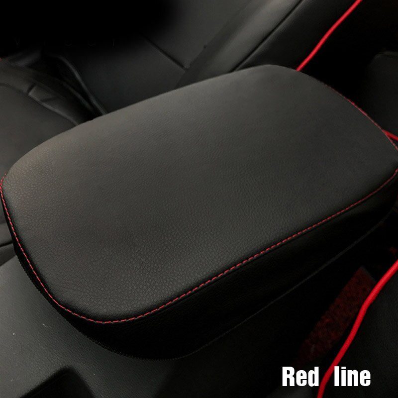 Vtear for hyundai encino kona accessories sentral armleneboksdeksel lærbeskyttelsesmatte interiørdesign styling: Rød