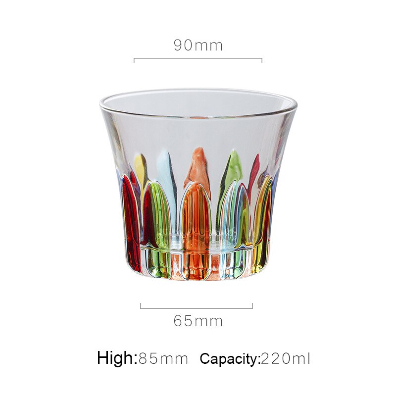 Whiskey Glass Cup Beer Vodka Mug Handmade Stained Shot Glass Espresso Coffee Mug Cocktail Wine Tumbler Bar Barware: H