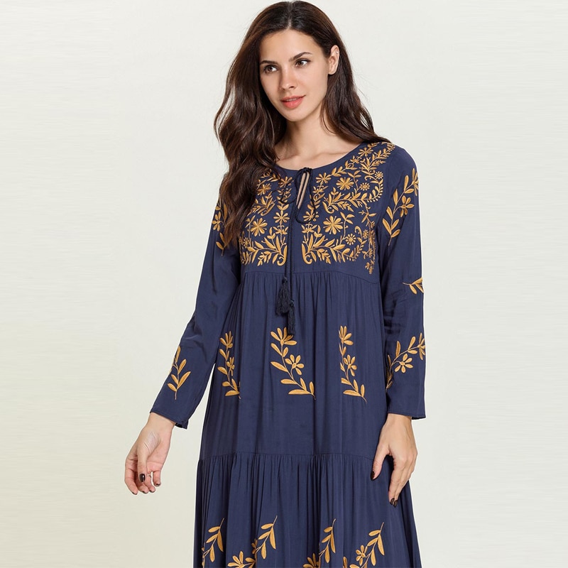 Vestidos compridos dubai abaya kaftan marokko arabisk muslimsk kjole kalkun kaftan tyrkisk hijab kjoler robe musulmane longue arabisk