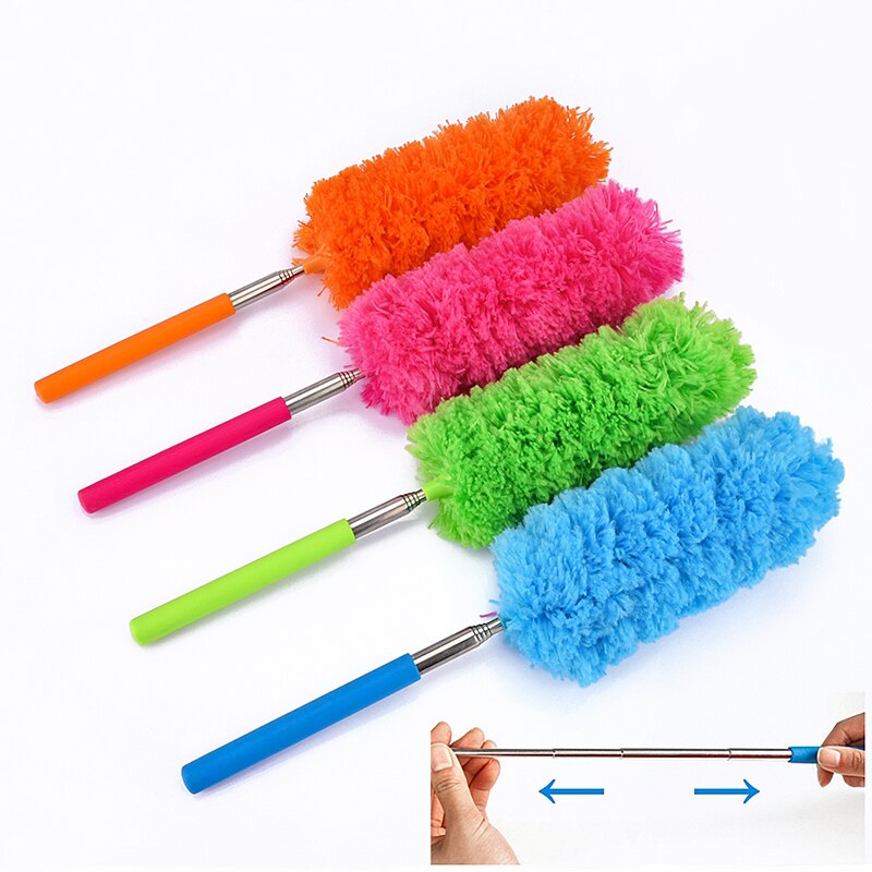 Microfiber Duster Anti Dusting Brush Extendable Stretch Manual Dust Cleaner Home Cleaning Tools Accessories
