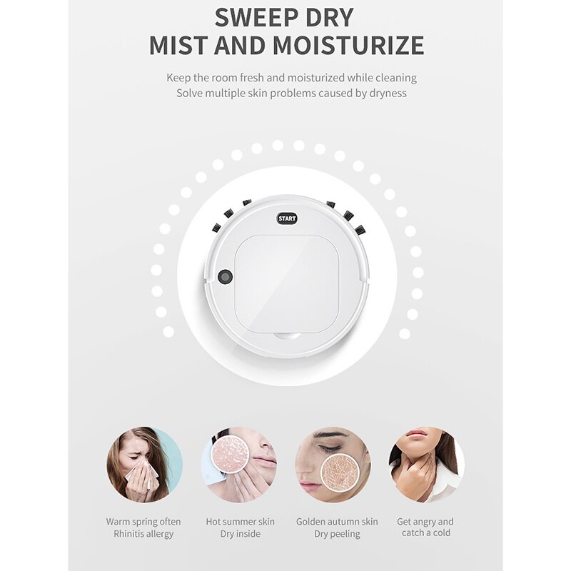 Robot Vacuum Cleaner 4-In-1 Auto Rechargeable Smart Sweeping Robot Dry Wet Sweeping Vacuum Cleaner Disinfection Home