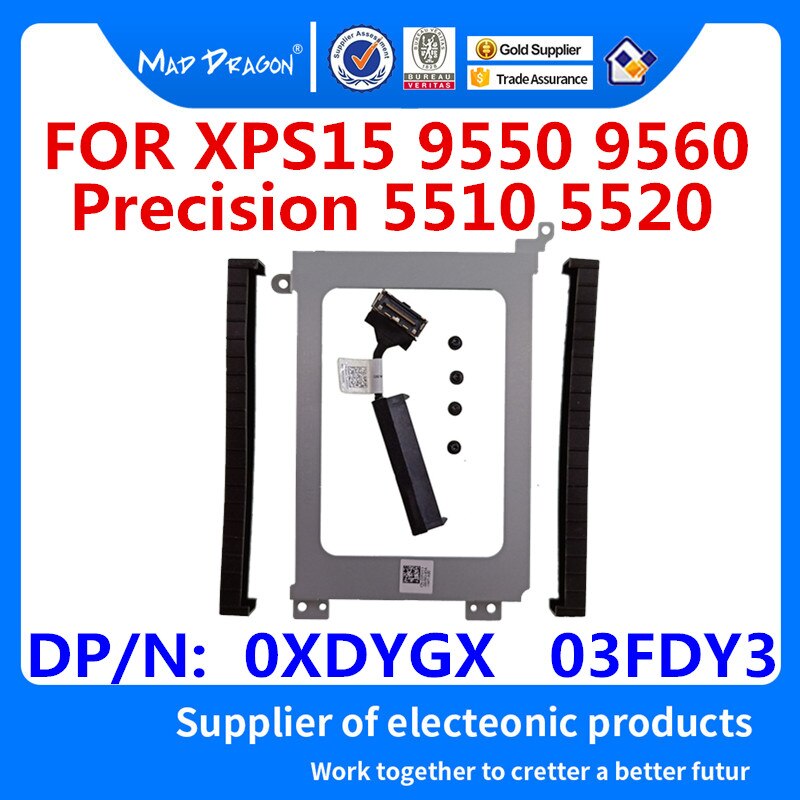 Hard Drive Bracket Caddy HDD Disk Drive cable For Dell Precision 5510 5520 5530 XPS15 9550 9560 9570 7590 0XDYGX 0k0k71 03FDY3: Gold