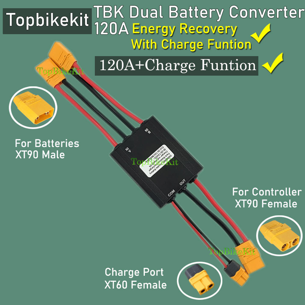 Ebike 20V-72V 60A/80A/120A Dual Batterie Entladung Konverter Anschluss Adapter Switcher Zwei Doppel Batterie symmetrische Entladung: Licht Grau