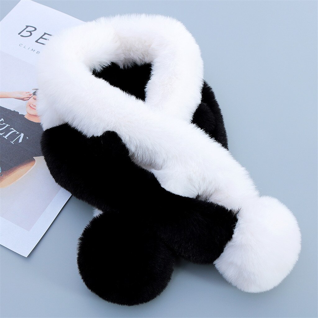 Enfants hiver écharpe pompon bébé écharpe garçons filles cou écharpes à tricoter avec fourrure boule foulard echarpe foulard A20: Multi