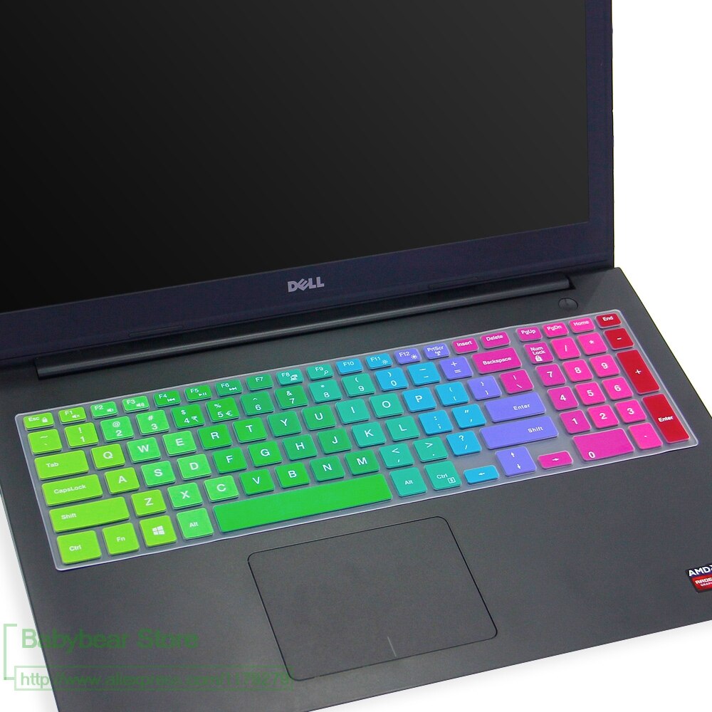15.6 inch laptop keyboard cover Protector for Dell inspiron 15 7559 7000 3543 3559 3558 5559 3000 5000 15CR series 15cr-4528b: rainbow