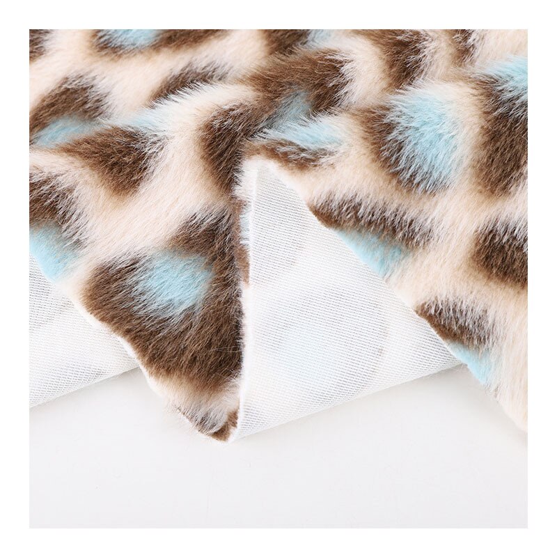 Faux fur spot printing jade vos fluwelen stof polyester fluwelen home service mode kussen fluwelen gebreide stof