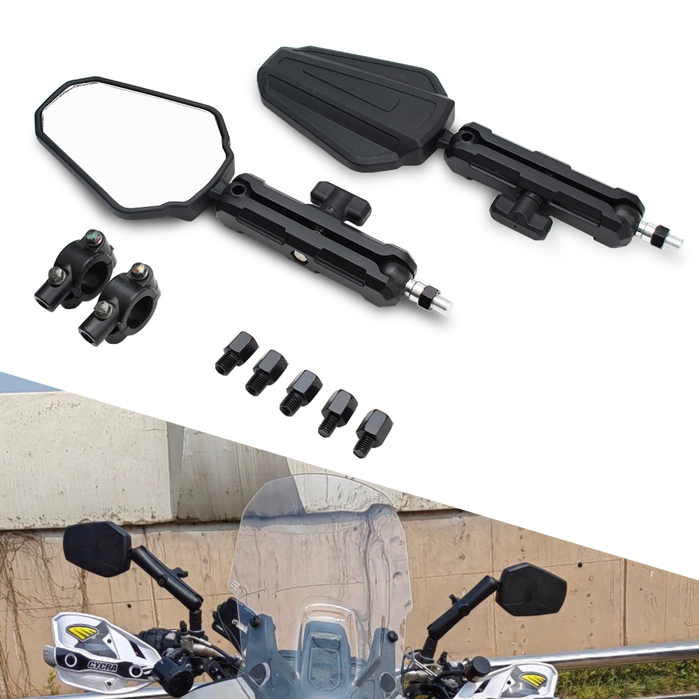 Motorfiets Universele Opvouwbare Achteruitkijkspiegel Verstelbare Adventure Westwind Road Stuur Zijspiegels Motor Accessoires
