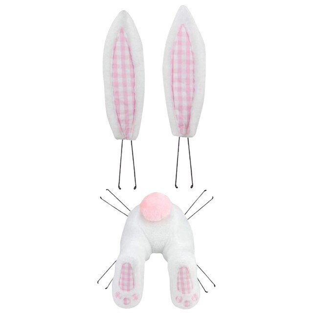 Rabbit Wreath Decoration Easter Bunny Butt Wreath Kit Door Decorations Easter Spring Outdoor Hanging Easter Home Decorations: 3