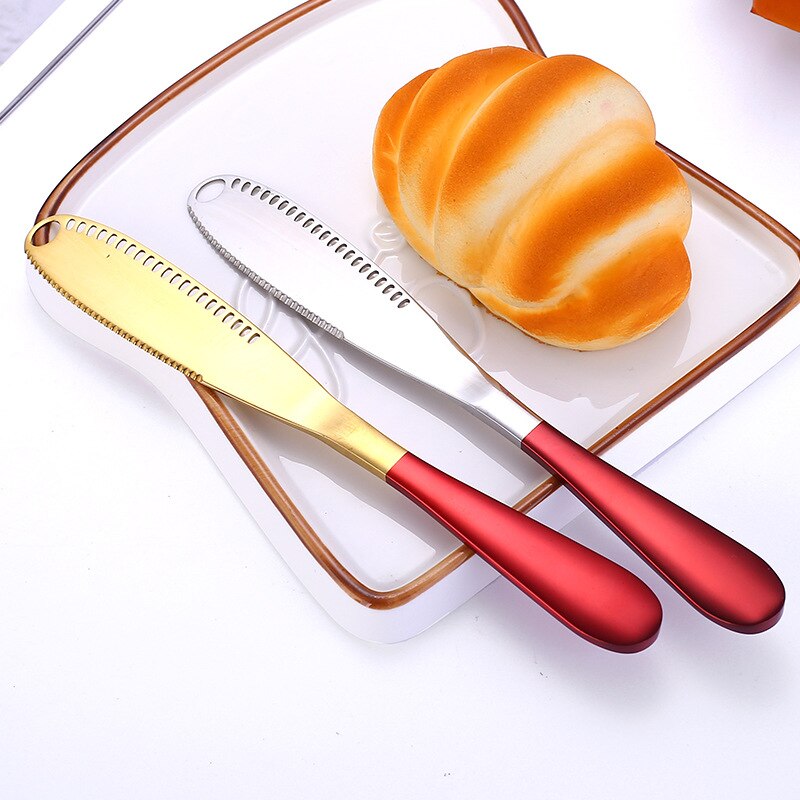 Edelstahl Butter Messer Butter Messer Mit Löcher Multifunktions Nachtisch Kuchen Brot Werkzeuge Besteck Nachtisch Werkzeuge Messer setzt
