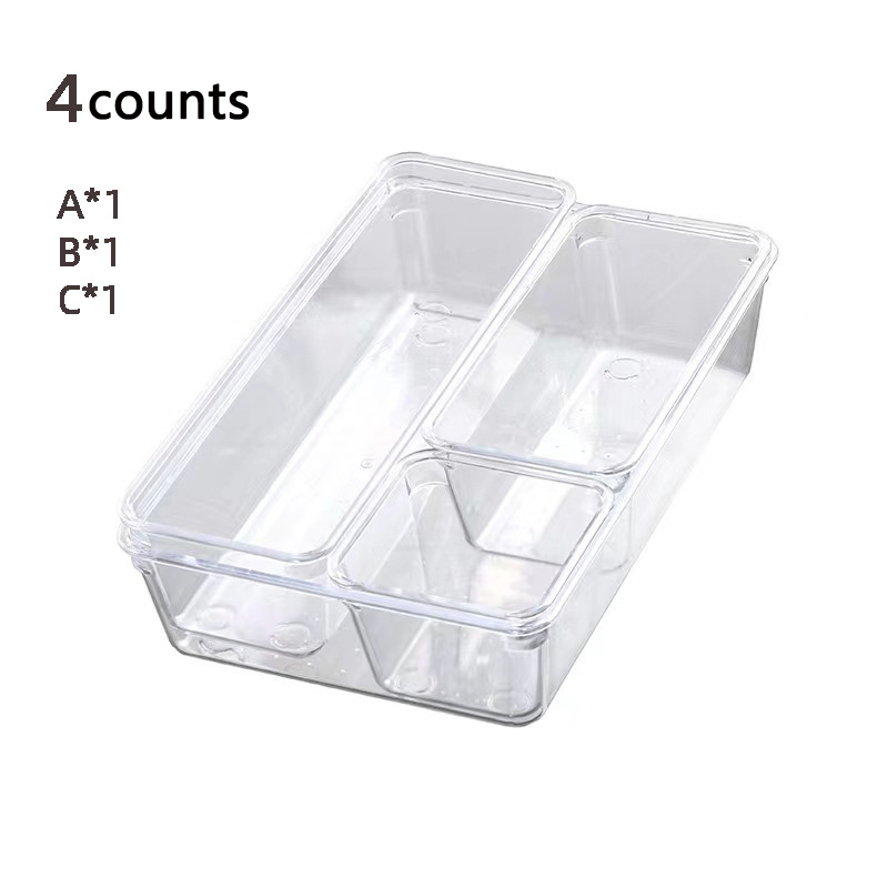 28 PCS Clear Drawer Organizers Set 4-Size Versatile Bathroom and Vanity Drawer Organizer Trays Storage Bins for Bedroom Kitchen: Gold