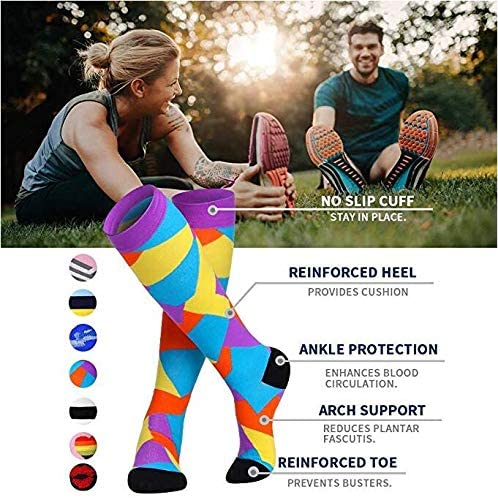 Multi-color Women Men Long Compress Socks Stretch Breathable Outdoor Party Elastic Nursing Calf Socks Female Knee High Stockings