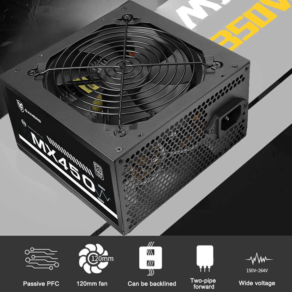 300W Desktop Computer Power Supply 20+4 PIN SATA*4 4+4 PIN CPU PC Gaming Power for 6+2 PIN Graphics Card 4PIN*2 with Cooling Fan
