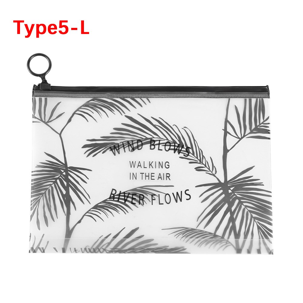 Bolsa de cosméticos, herramientas para brochas de maquillaje, estuche de bolígrafo, bolsa de maquillaje transparente, cremallera, soporte de productos de aseo, almacenamiento, Kit de herramientas de maquillaje, 3 tamaños: Type 5 L