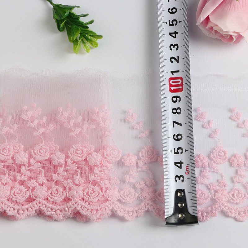 2Yards Bloem Kant Stof Voor Jurk Kant Lint Roze Katoen Venetië Lace Trim Wedding Geborduurde Diy Naaibenodigdheden Ambachtelijke 10Cm: Default Title