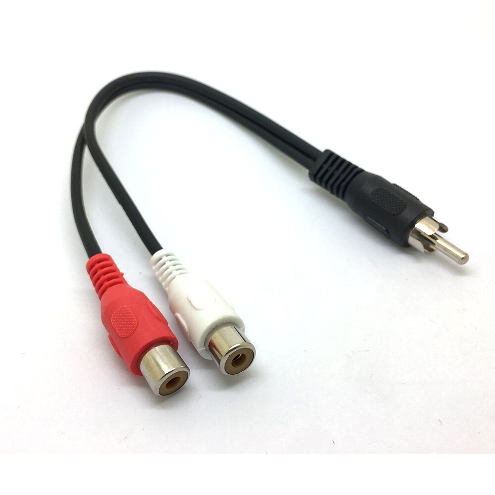 10pcs 1 RCA Male Mono to 2 RCA Female Stereo Audio Splitter A/V Y Cable Lead