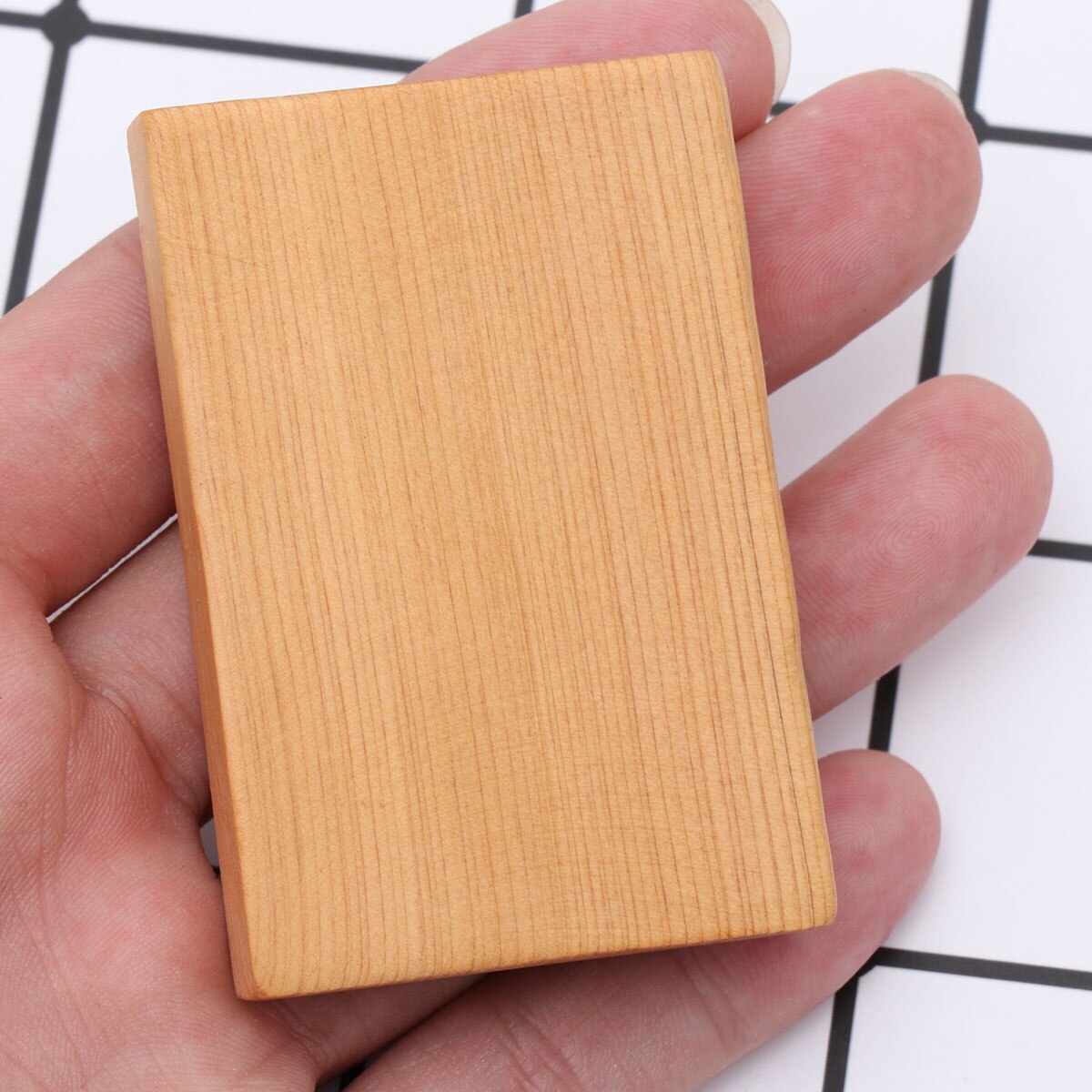 3pcs Wooden Block DIY Craft Cutout Wood Block for Art Crafts Project (Light Yellow)