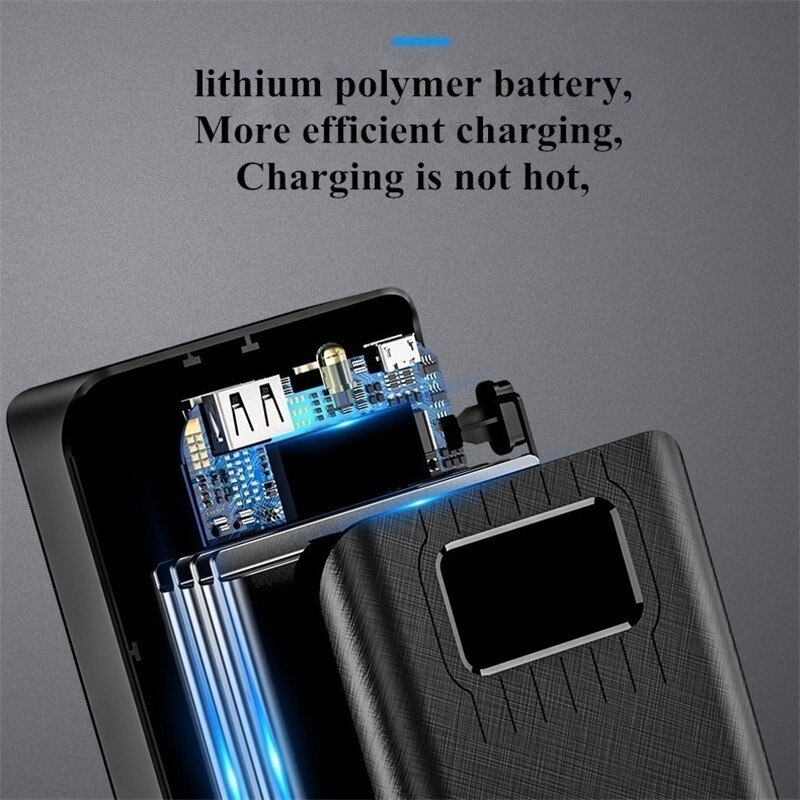 Power Bank 50000mAh Large-Capacity Powerbank Outdoor Travel Charger Phone External Battery LCD Digital Display LED Lighting