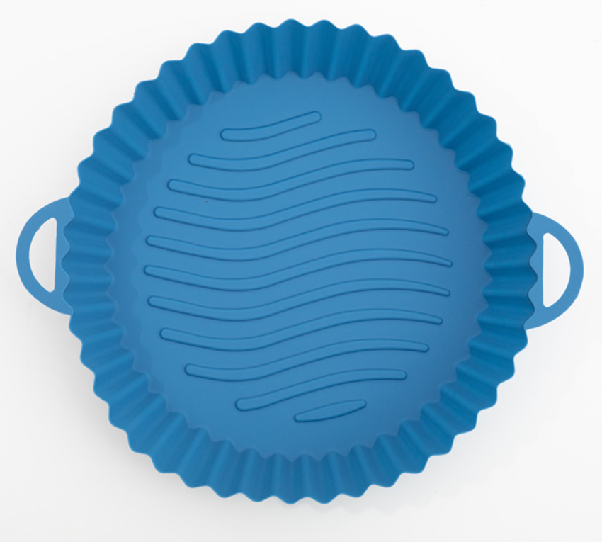 Silicone Air Fryer Pot Bandeja com Alça, Panela Quadrada, Forro Reutilizável, Acessórios de Cozinha, 1Pc: Bege