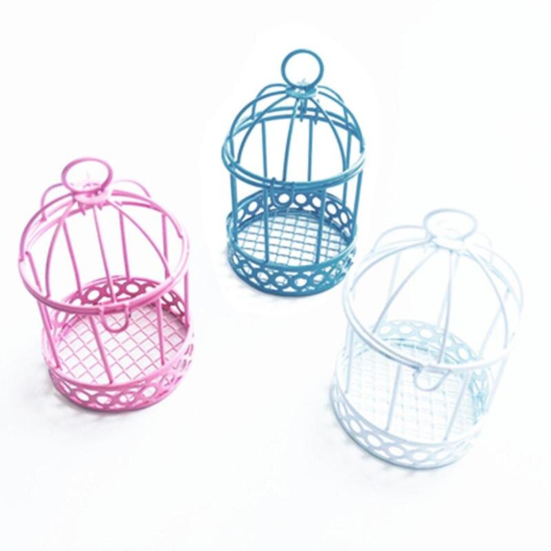 Multicolor Desktop Iron Candy Box Mini Wedding Party Ornament Bird Cage