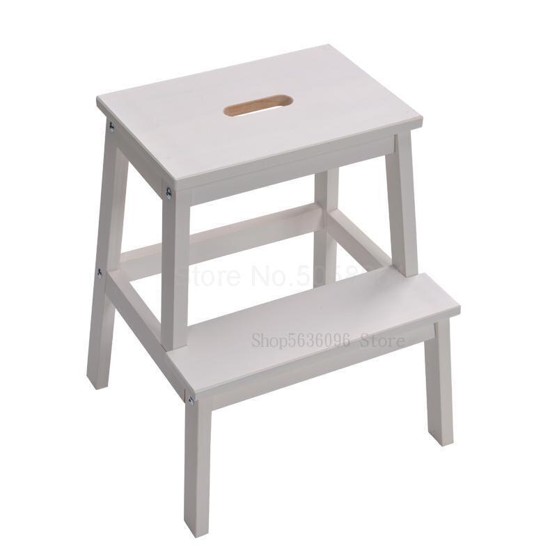 Solid wood step stool children's home ladder stool change shoes stool steps high and low stool: 43x39x50cm  2